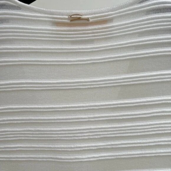 White Ribbed Poplin Top - Picture 4 of 4